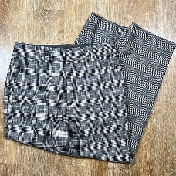 AG Adriano Goldschmied Elvie Plaid High Rise Crop Trouser Wool Blend Size 30 - Picture 2 of 15